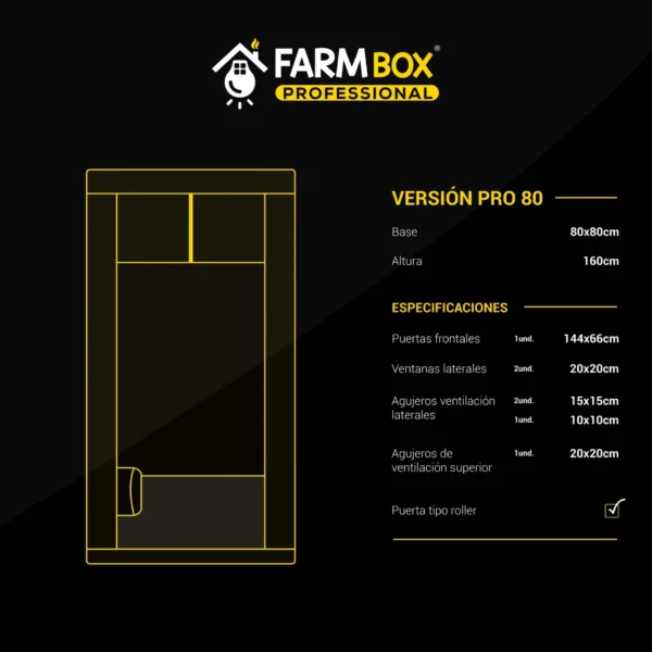 Indoor Farm Box Profesional 80x80x160 - Imagen 4