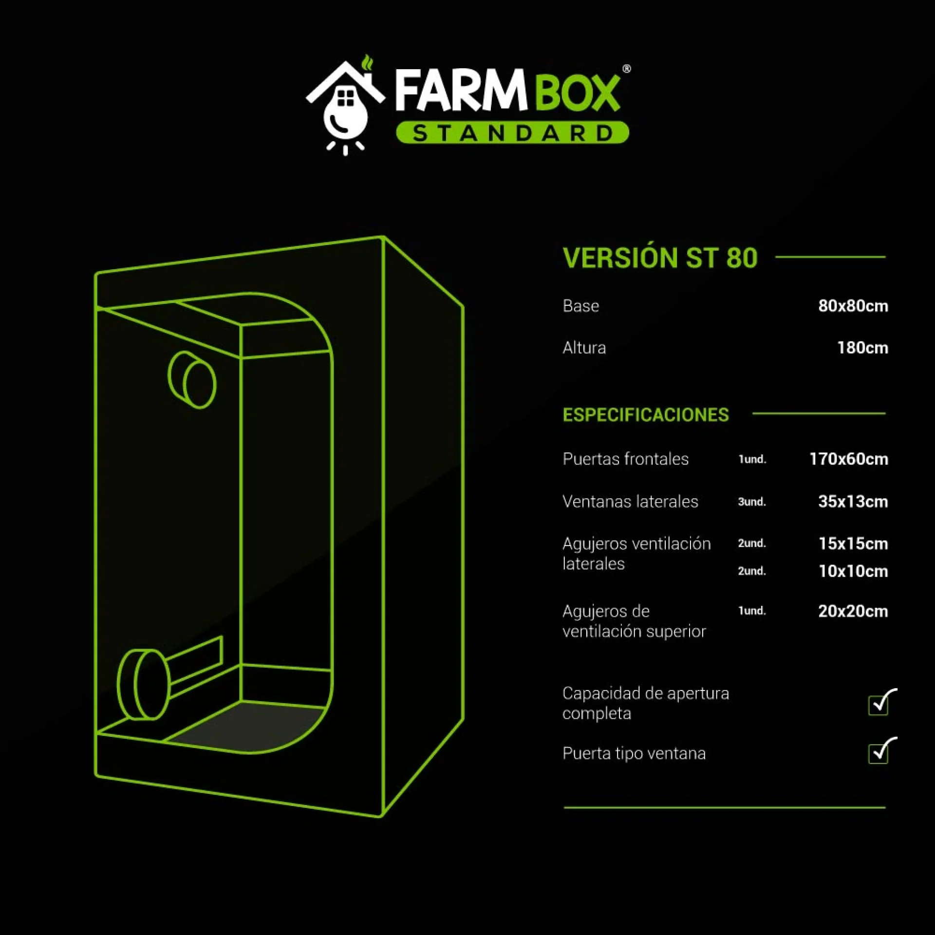 Indoor Farm Box Standard 80x80x180 - Imagen 4